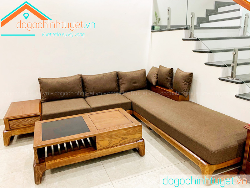 Bàn ghế sofa Thái Bình gỗ Sồi